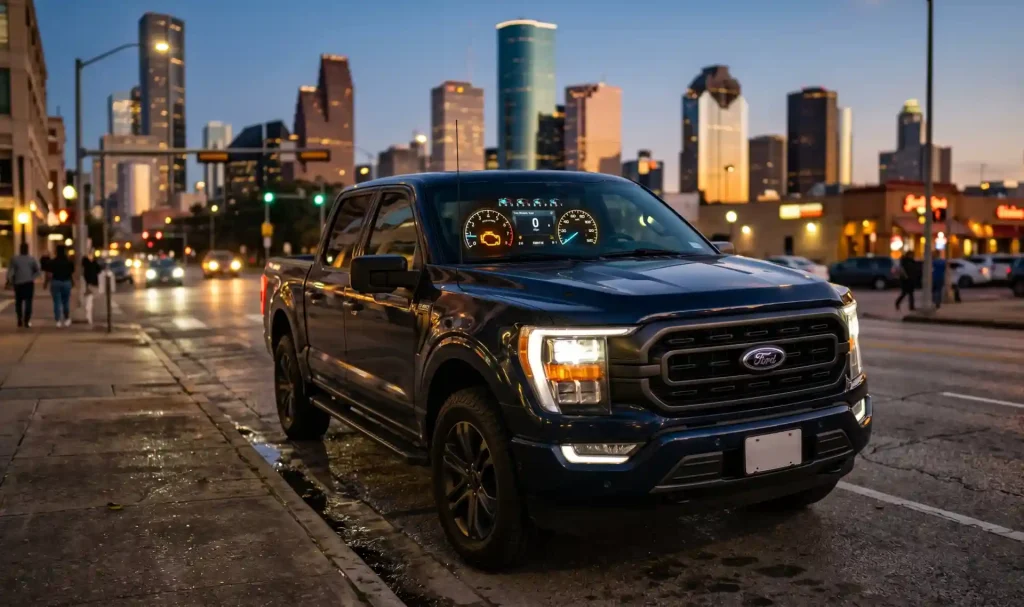 Ford F-150 check engine light on dashboard, common causes and fixes in Houston