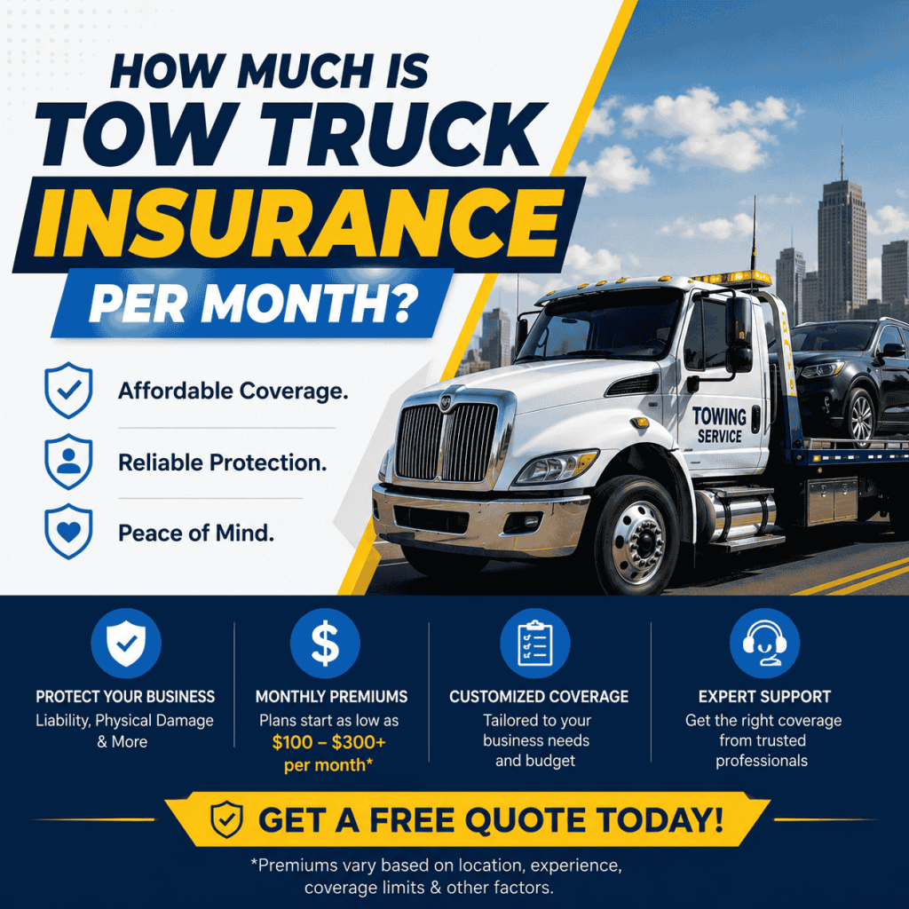How Much is Tow Truck Insurance Per Month