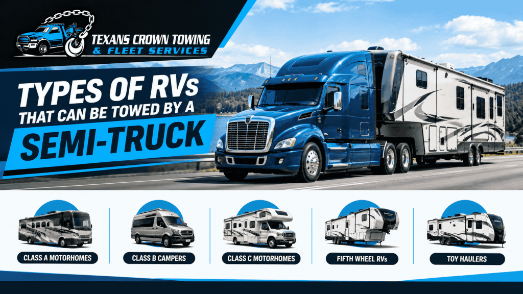 Types of RVs That Can Be Towed by a Semi Truck